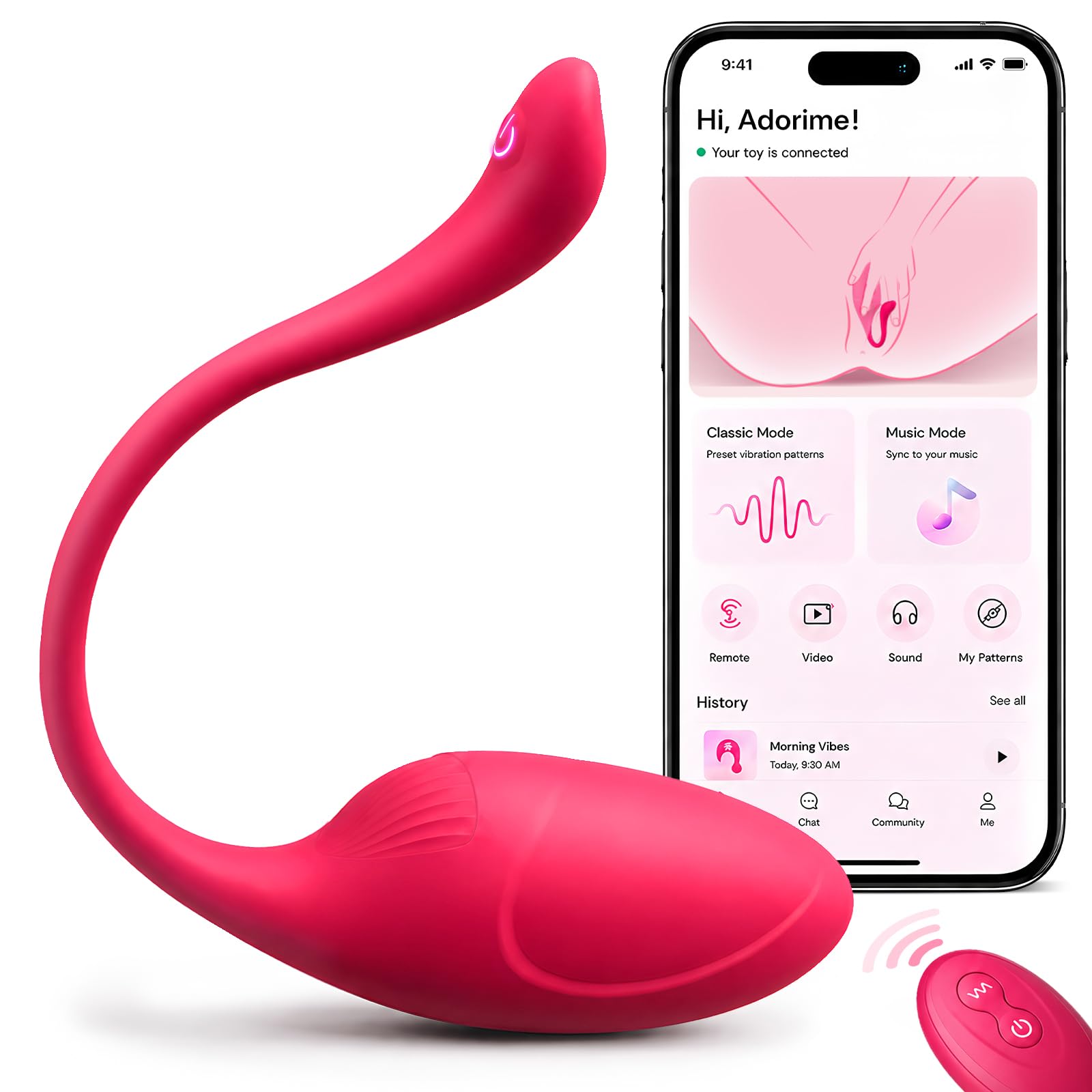 App Controlled Wearable Vibrator for Couples, Bluetooth Remote Control Butterfly...