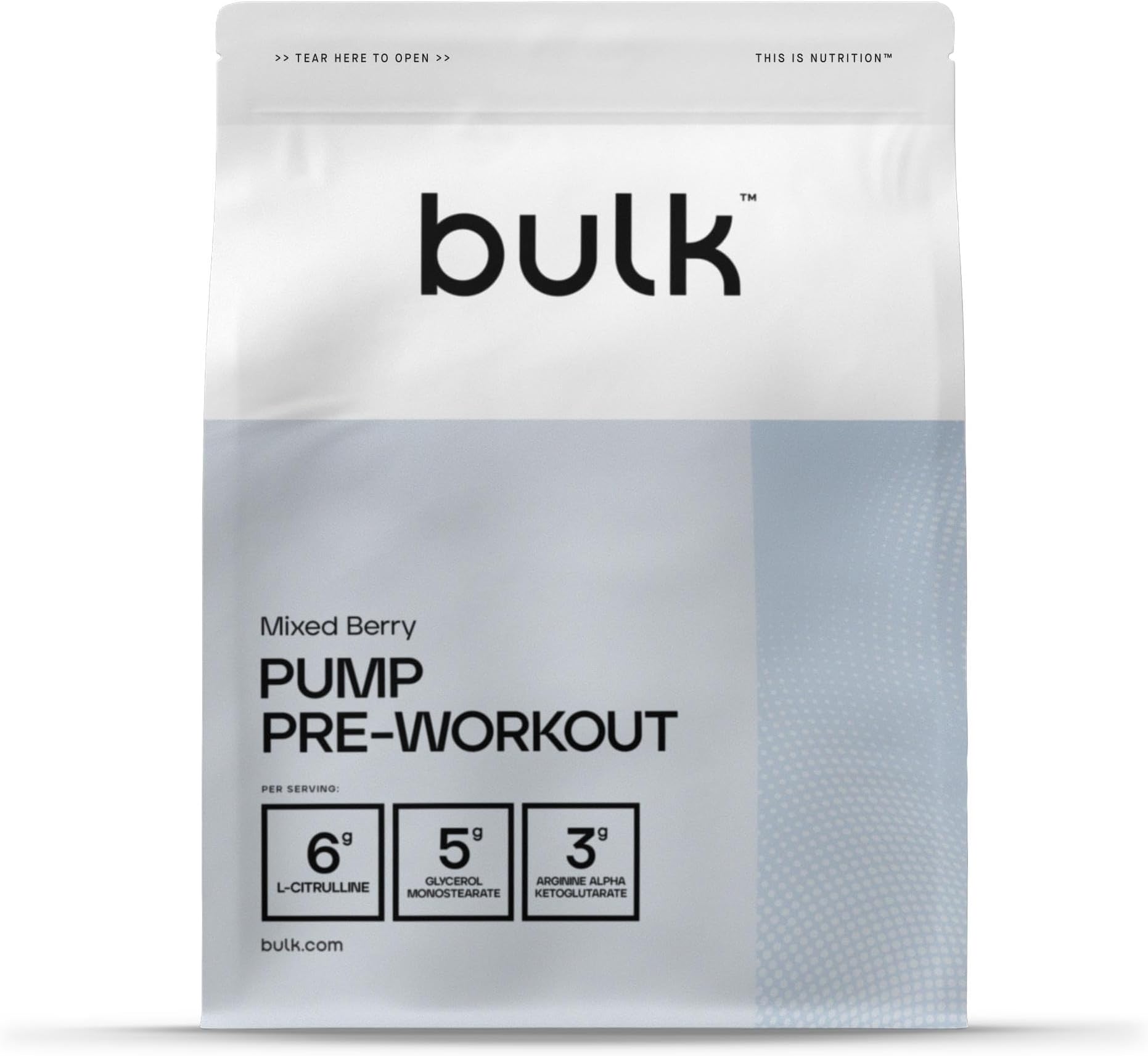 – Bulk Complete Pump, Pre Workout, Stimulant Free, Mixed Berry, 500 g