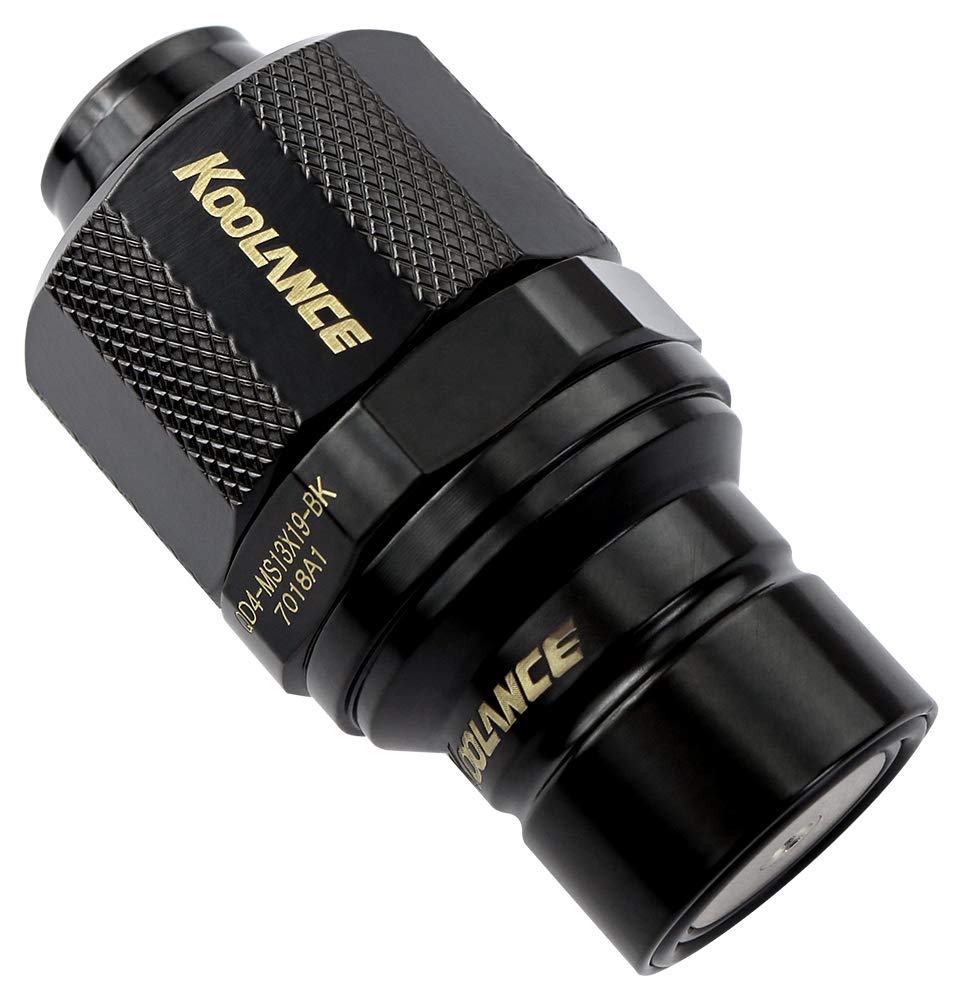 KoolanceQD4-MS13X19-BK QD4 Male Quick Disconnect No-Spill Coupling, Compression for 13mm x 19mm (1/2in x 3/4in) *Black*