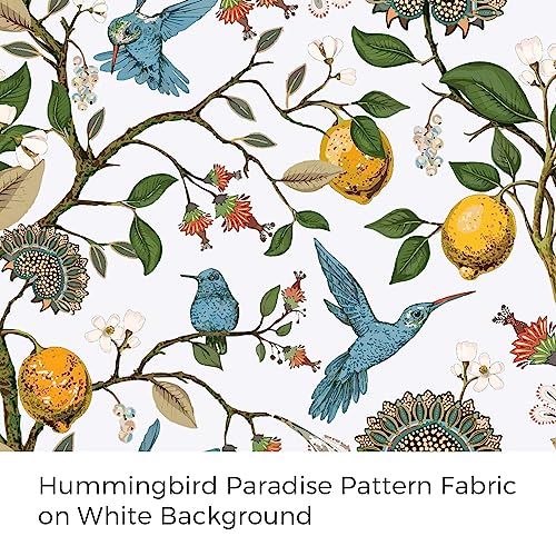 Image of Topfinel White Kitchen Room Darkening Valances 24 Inch Length Vintage Botanical Floral Hummingbird Thermal Insulated Grommet Small Window Curtains for Track Laundry Kitchen, Camper 2 Panels