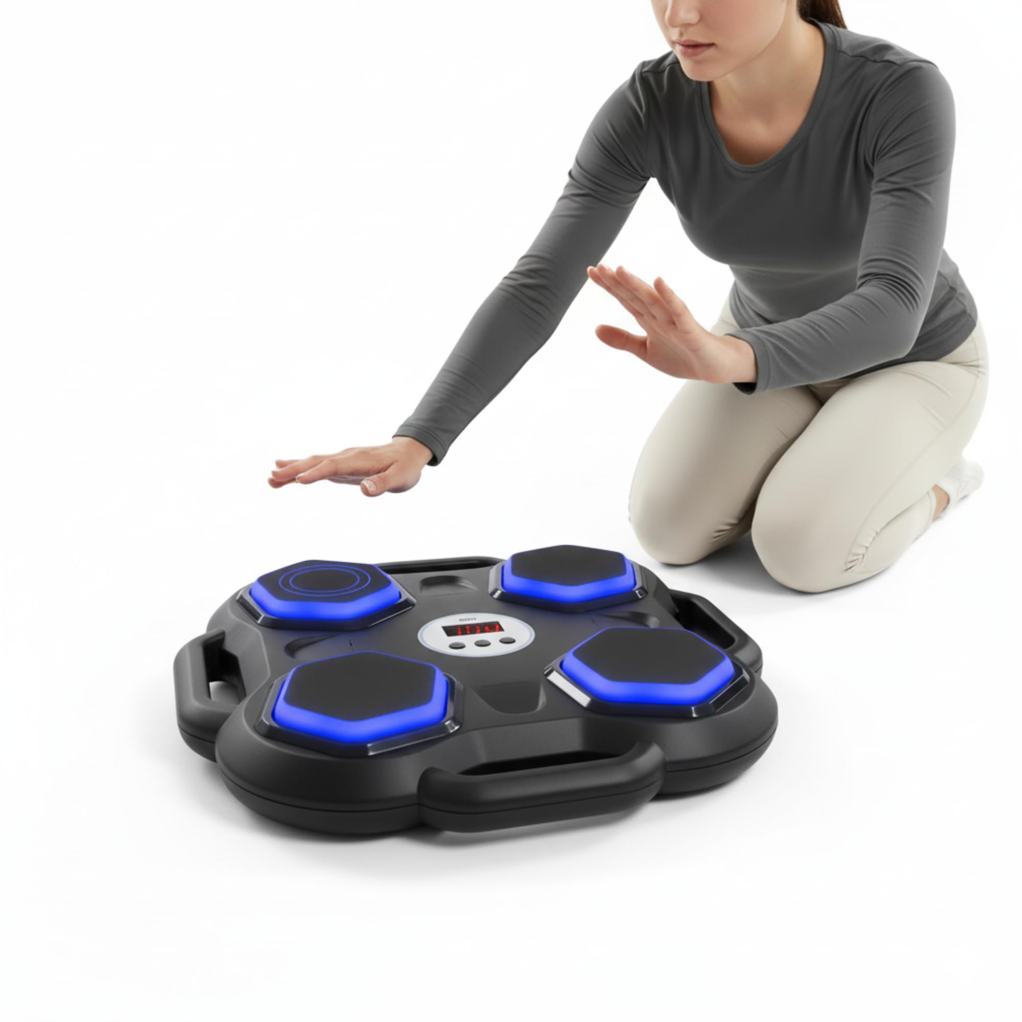 Drumstone Music Boxing Machine Wall Mounted Smart Punching Trainer with LED Rhythm Targets Bluetooth Speaker Interactive Boxing Trainer for Home Gym Fitness Workout Training-image-41
