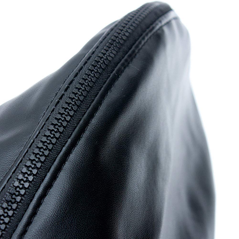 SXOVO Máscara erótica de 3 orificios Máscara de cabeza con cremallera Ojos abiertos y boca Hueco Bondage Fetish Cosplay Sex Toy (Negro)