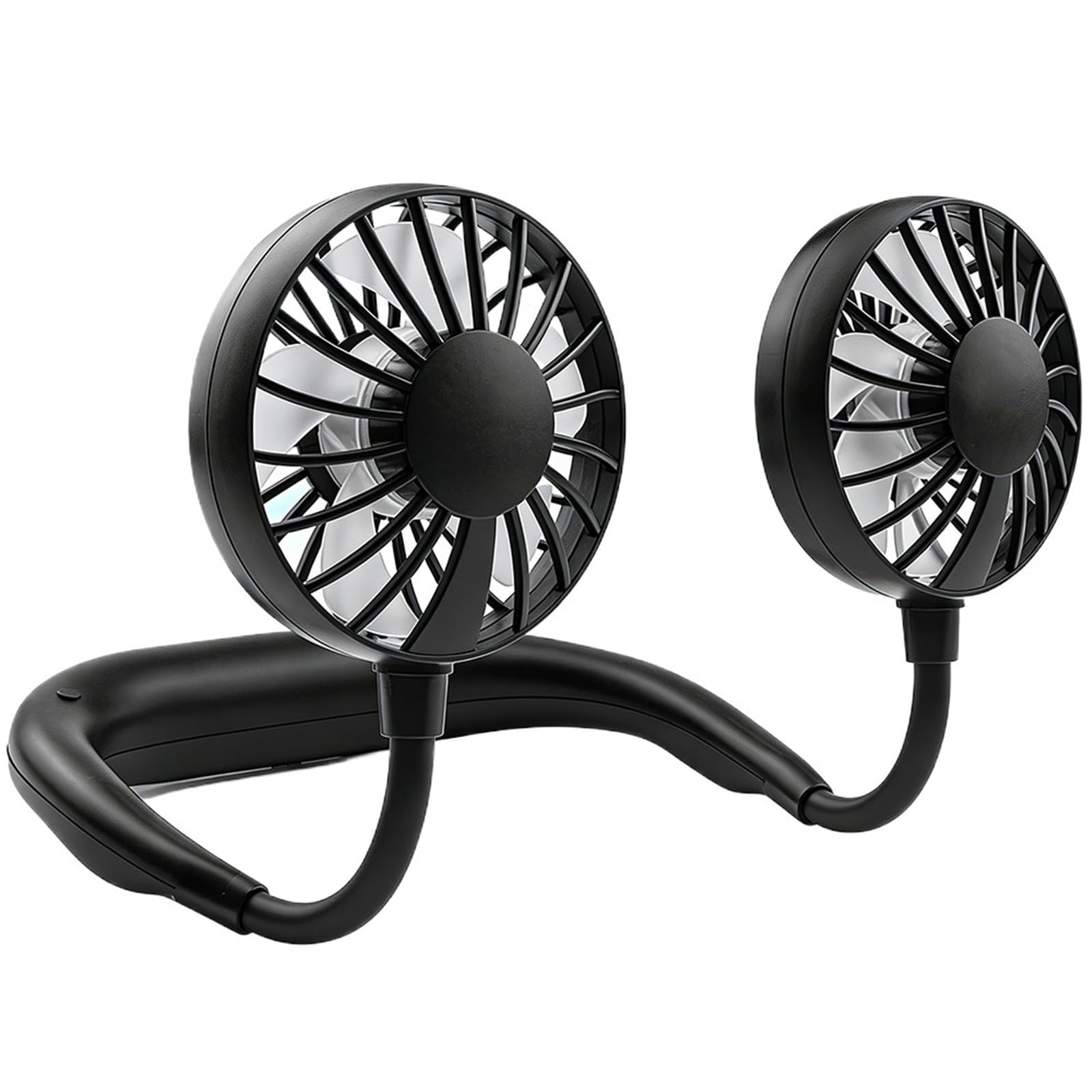 EGwvdgmb Hanging Bladeless Fan, USB Neck Hanging Fan Hands Free 3 Speed Dual Mini Sports Outdoor Multicolor(White)