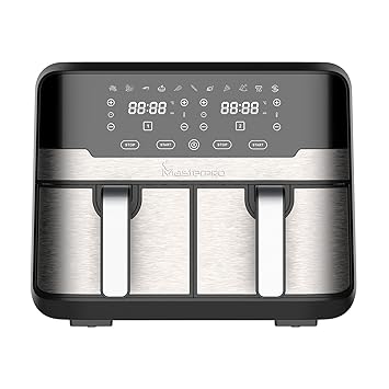 Bergner Master Pro Multifunctional Dual Air Fryer - Air Fry, Bake, Grill, Roast, Heat, Defrost, 9L, 1700W