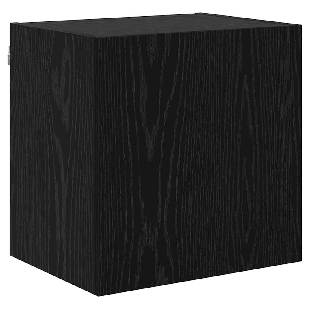 Regały ścienne pod telewizor, zestaw 2 sztuk, wygląd czarnego dębu, 40,5 x 30 x 40 cm, pływający regał na media, materiał drewnopochodny, do salonu, nowoczesny design, uniwersalny stojak na