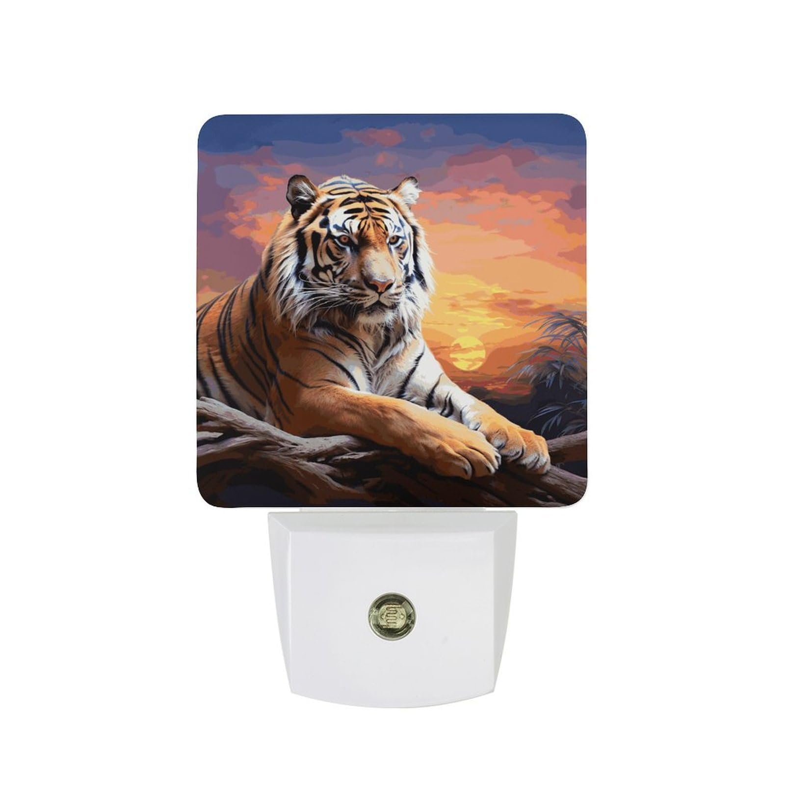 LDGSUPH - Colorful Tiger Smart Sensor LED Night Light Dusk to Dawn 0.5W Night Light Sensor Night Light with Bright Night Light, 11.5 x 7.5 x 5