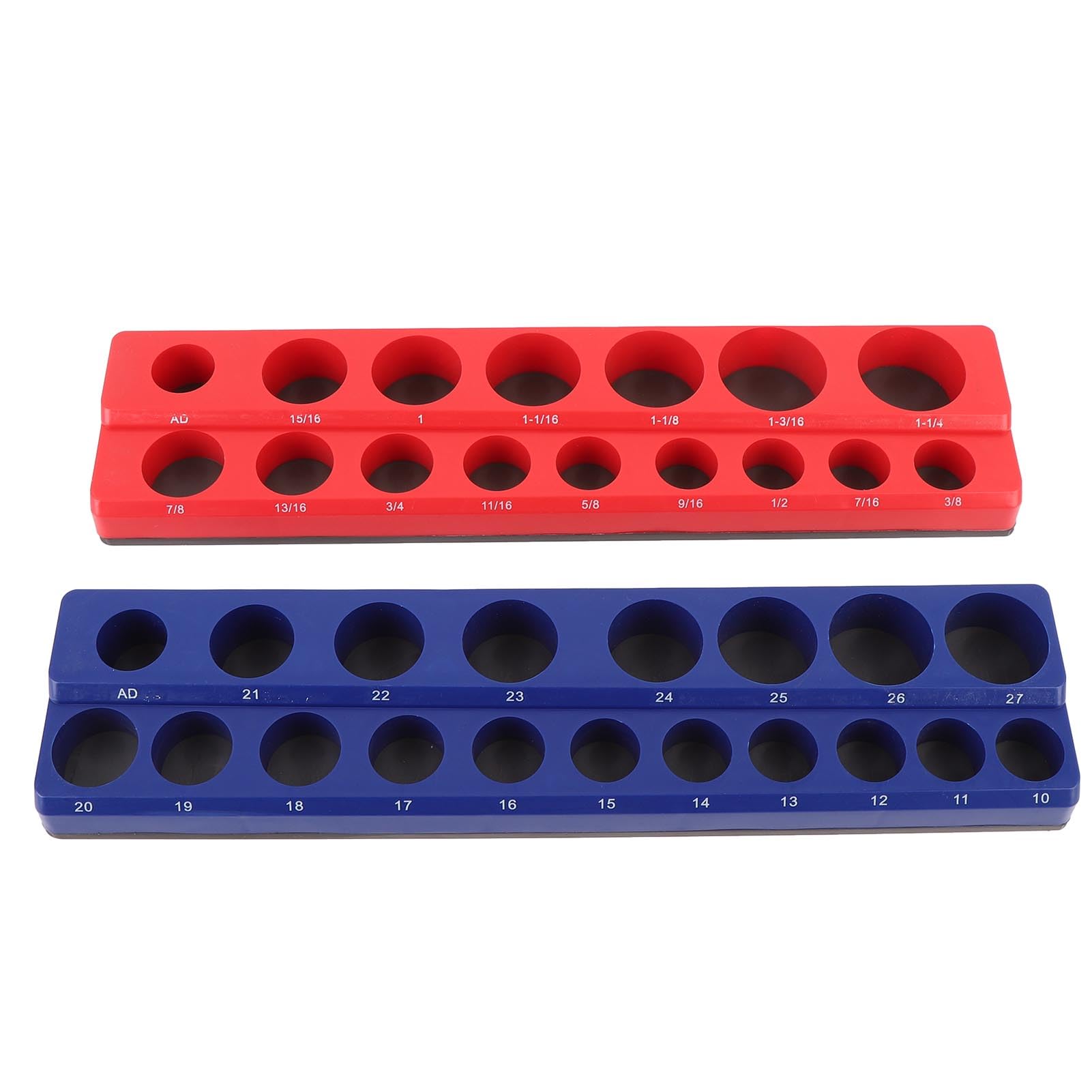 Aramox Soporte de Dado Magnético de 1/2 Pulgada Organizador de Dados de 1/2 Unidad Juego de Unidades con Capacidad para 35 Dados SAE Métricos con Imanes de Alta Resistencia para