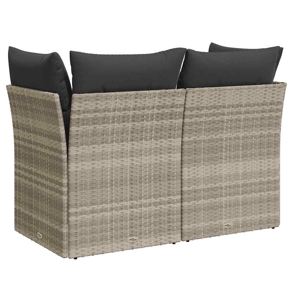 Divano da Giardino 2 Posti in Polyrattan Grigio Chiaro