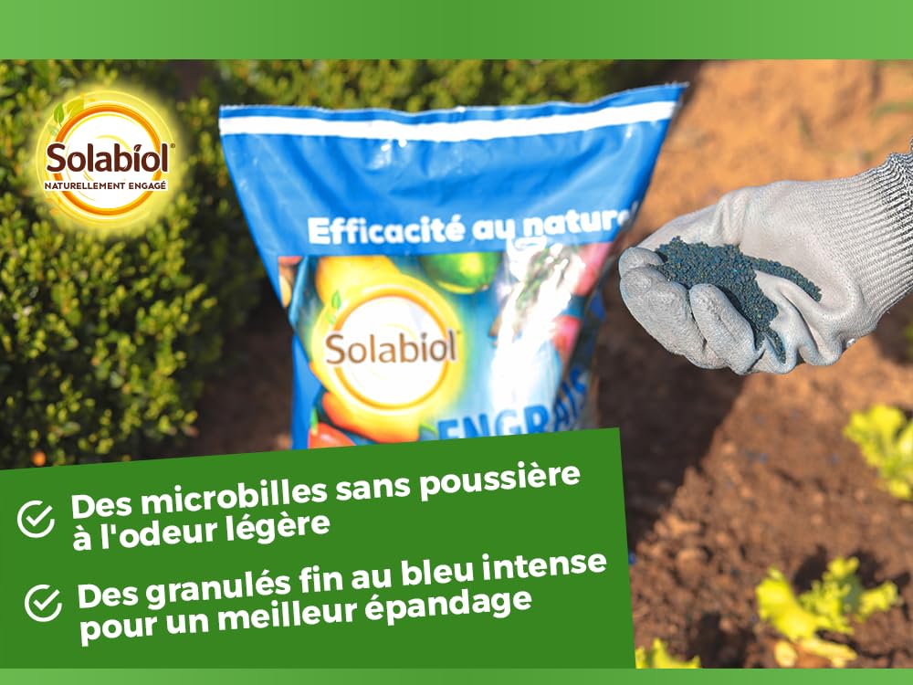 SOLABIOL Engrais Bleu Universel - 4Kg - Jusqu'à 50m² - Croissance Rapide & Nutrition Longue Durée - Renforce La Résistance A La Sécheresse - Utilisable En Agriculture Biologique SOBLEU4