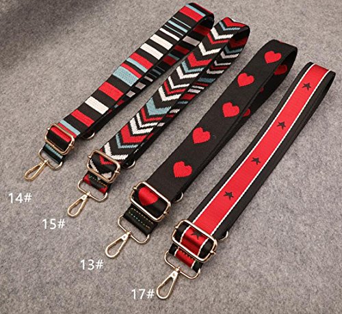 Purse Strap Replacement Guitar Style Multicolor Canvas Crossbody Strap for Handbags (25#)4
