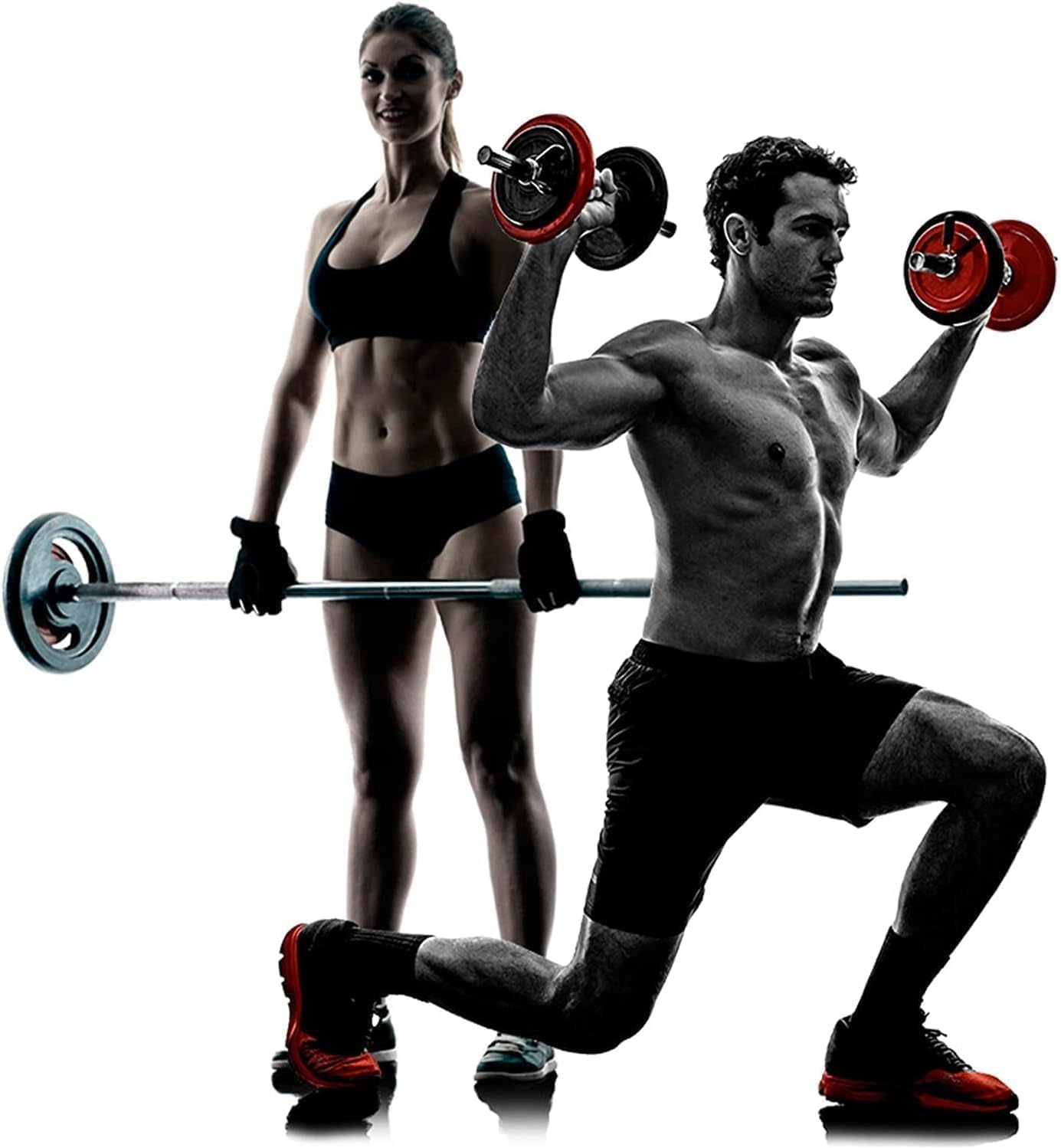 Professional Squat Rack Strength Training Equipment Home Sports Squat Barbell Free Bench Press Stands Home Gym Squat Rack Stand Bench Press Adjustable, White