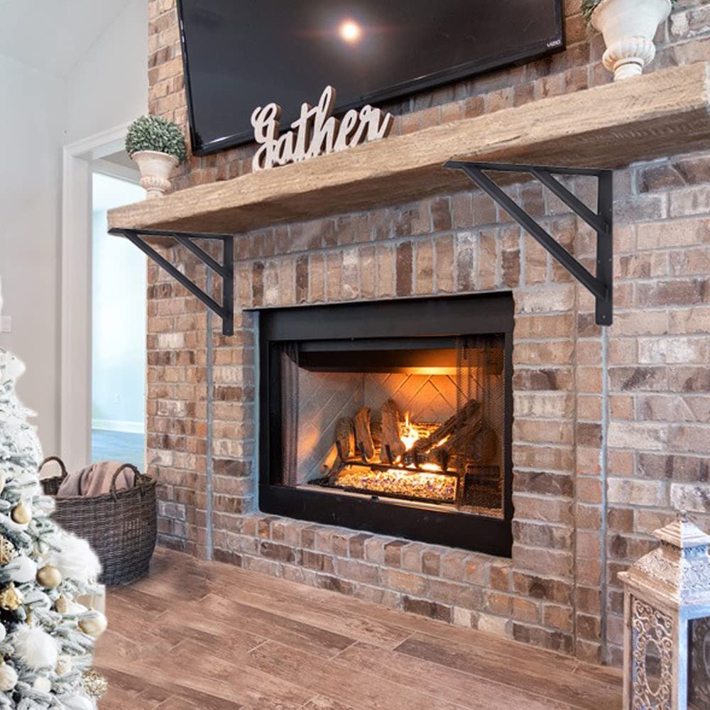 Supports de Comptoir 40,6 x 30,5 cm - Supports d'Étagère Muraux Solides en L pour Étagère Flottante, Hauts, Armoires, Tables, Bureaux - Noir Mat