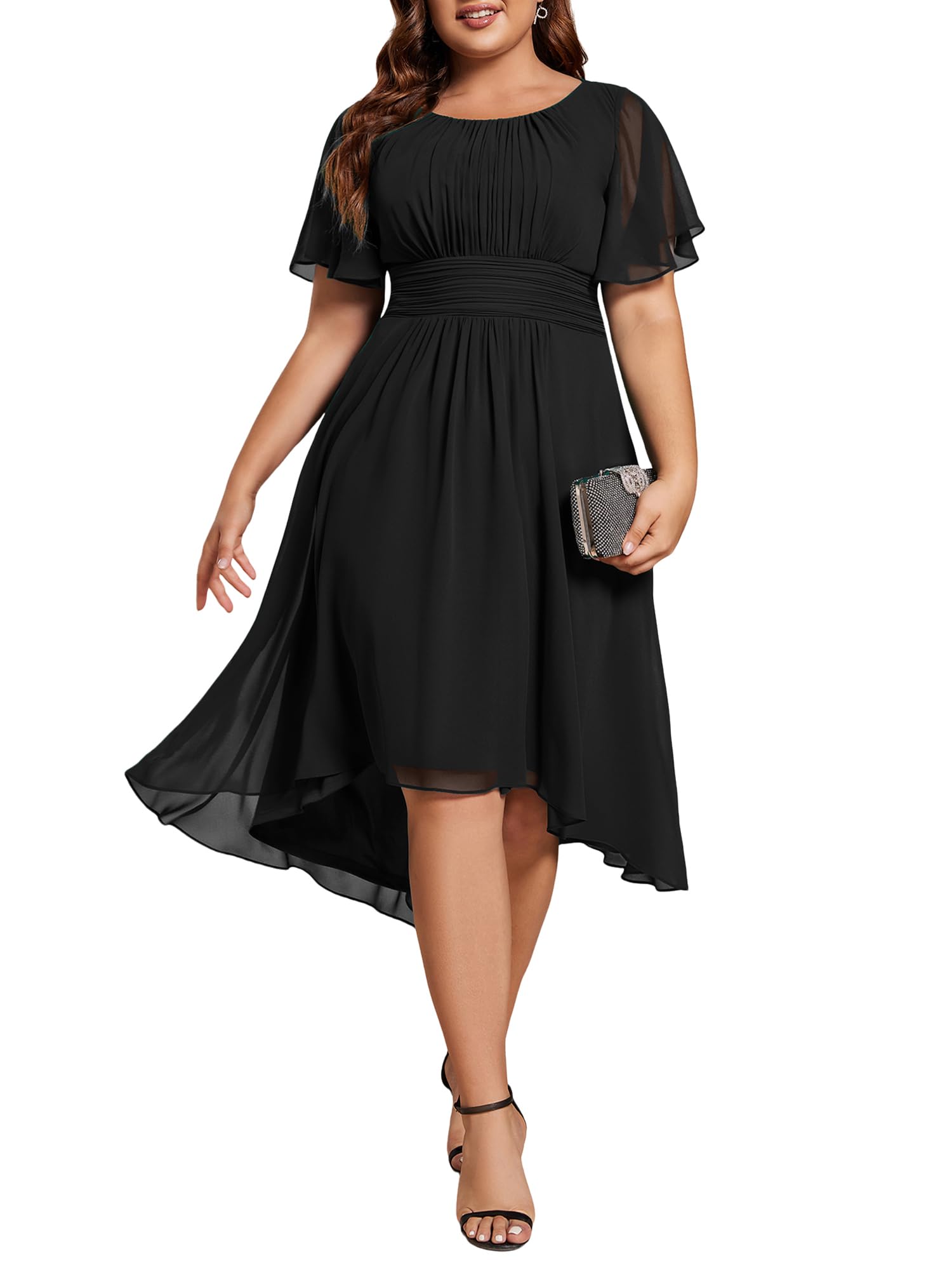 Ever-Pretty Chiffon Midi High Low Dress