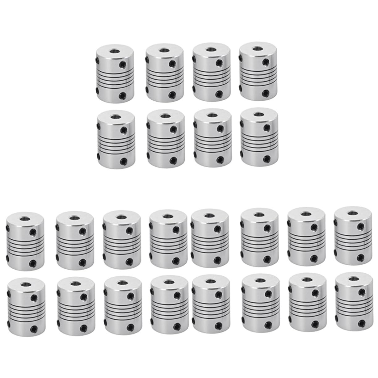 24 pièces accouplement à soufflet accouplement de faisceau accouplement d'arbre flexible accouplement d'entraînement flexible accouplement flexible sûr dé à coudre moteur pas à pas servomoteur pas à