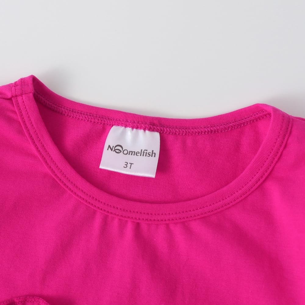 Noomelfish Girls Ruffle Heart T-Shirts Cute Short Sleeve Tee Tops (3-12 Years) - Image 3