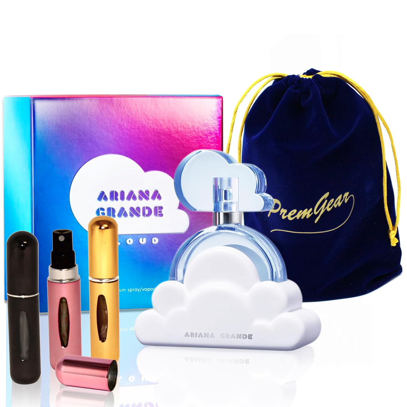 Cloud Eau de Parfum, oz 100ml Warm Gourmand Fragrance Perfume for  Women, Gift/Travel Bundle with Elegant Velvet Pouches and Refillable