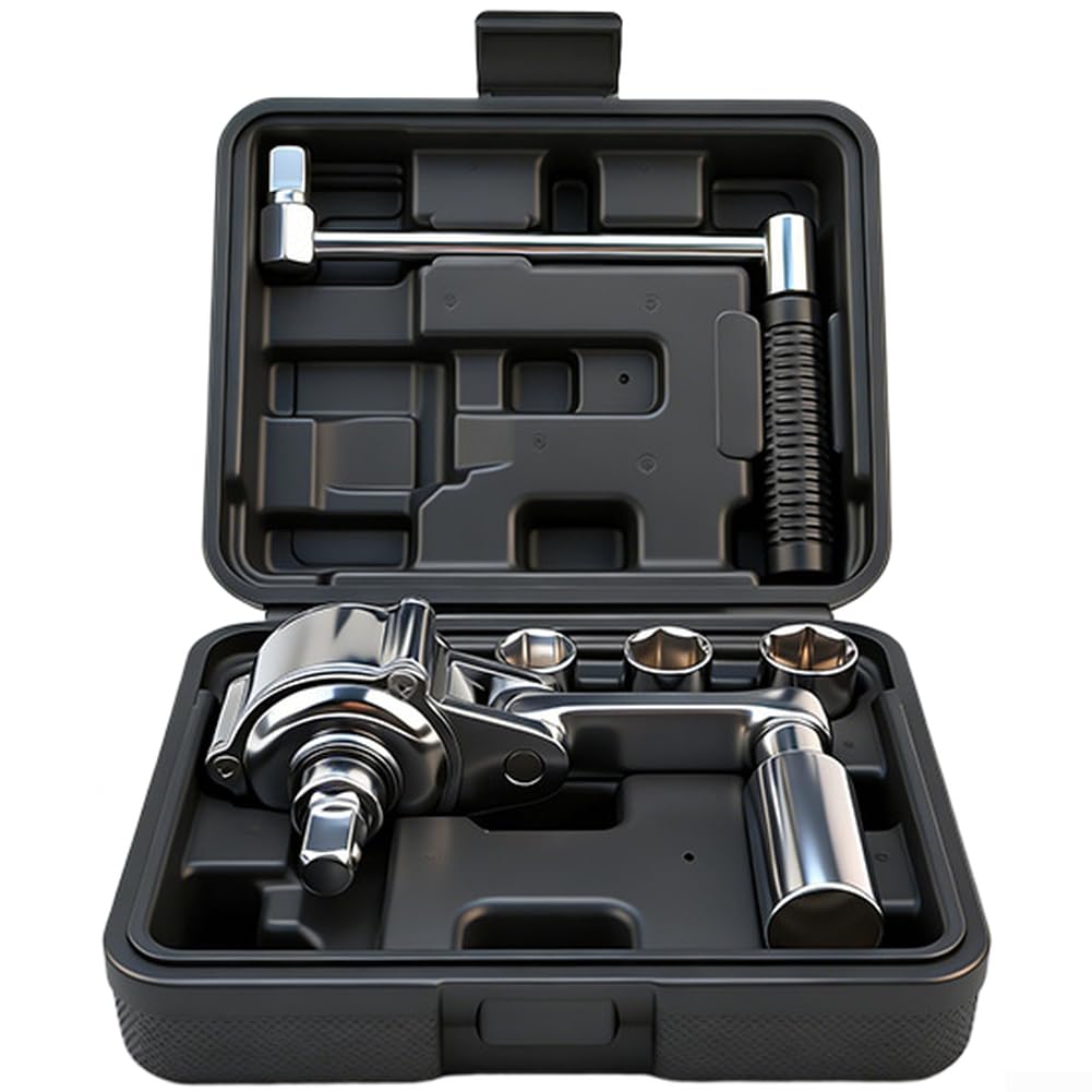 Chiave a bussola regolabile in acciaio 40Cr, per rimozione pneumatici auto, prese da 17 mm, 19 mm, 21 mm, 22 mm, impugnatura ergonomica antiscivolo, compatta per veicoli (stile A 3)