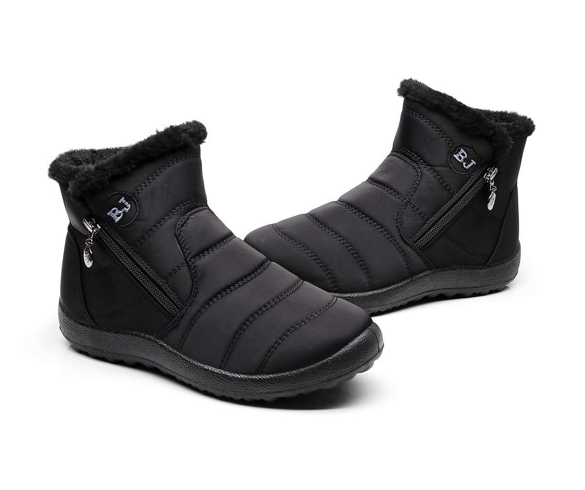 Stivaletti Donna,Popoti Stivali Inverno Caldo Neve Stivaletti Imbottiti di Unisex Impermeabile Appartamenti Stivaletti Antiscivolo Casual Camminate All'aperto
