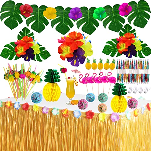 Tropical Luau Party Decorations Set Hawaiian Beach Theme Party Fa...