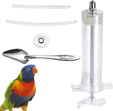 Baby Bird Feeding Syringe Set, Small Pet Parrot Feeding Tubes for Birds, Hand Feeding Tubes Kit Parrot Feeder Food Feeding & Watering Supplies for Small Pet Baby Birds 100ML
