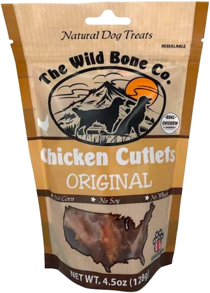 Wild Bone Company Chicken Cutlets Natural Dog Treats, 4.5 Ounces, Made in The USA (092014)