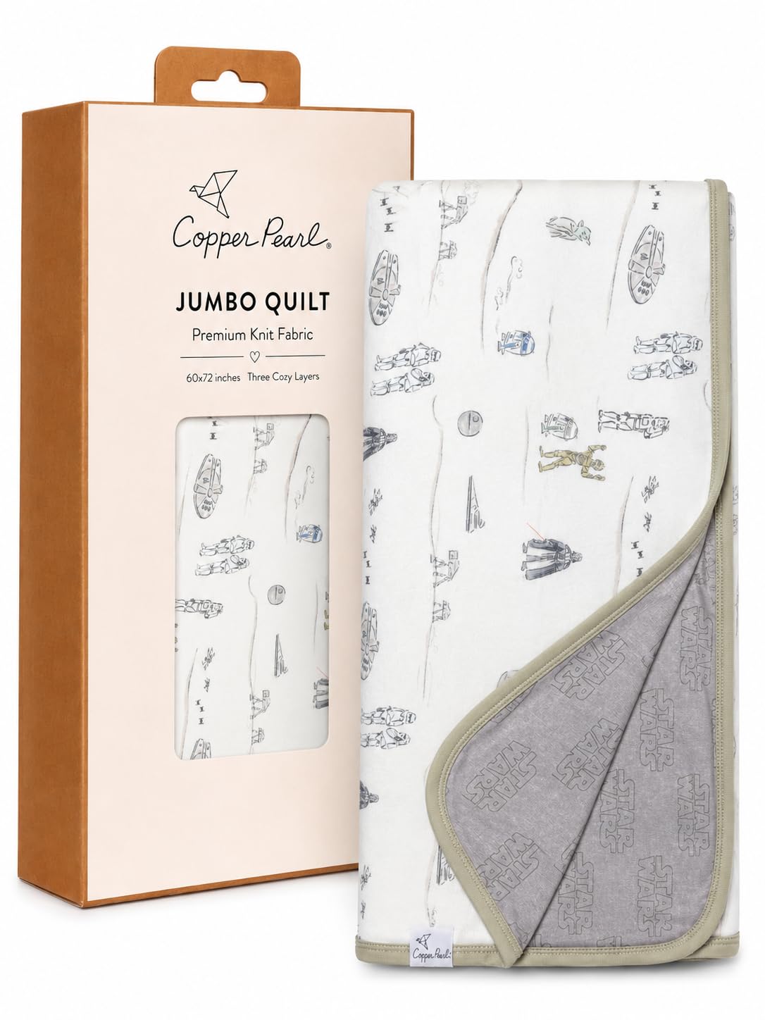 Copper Pearl Jumbo Three-Layer Baby Blanket: Soft Baby Quilts for Boys and Girls | Breathable, Cozy, Toddler Blanket | Baby Quilt for Newborns | 60x72 Premium Material | Tatooine