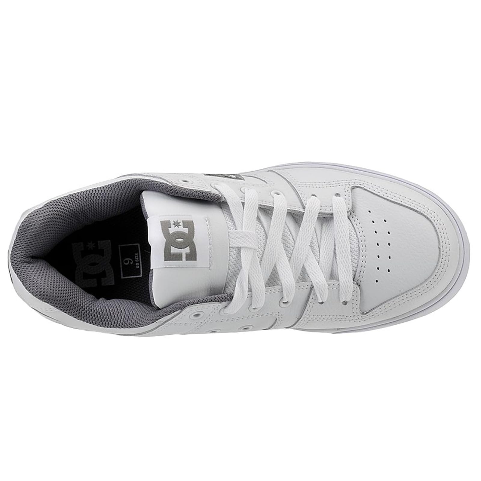 DC Pure Skate Shoe - Men's White/Battleship/White, 10.0