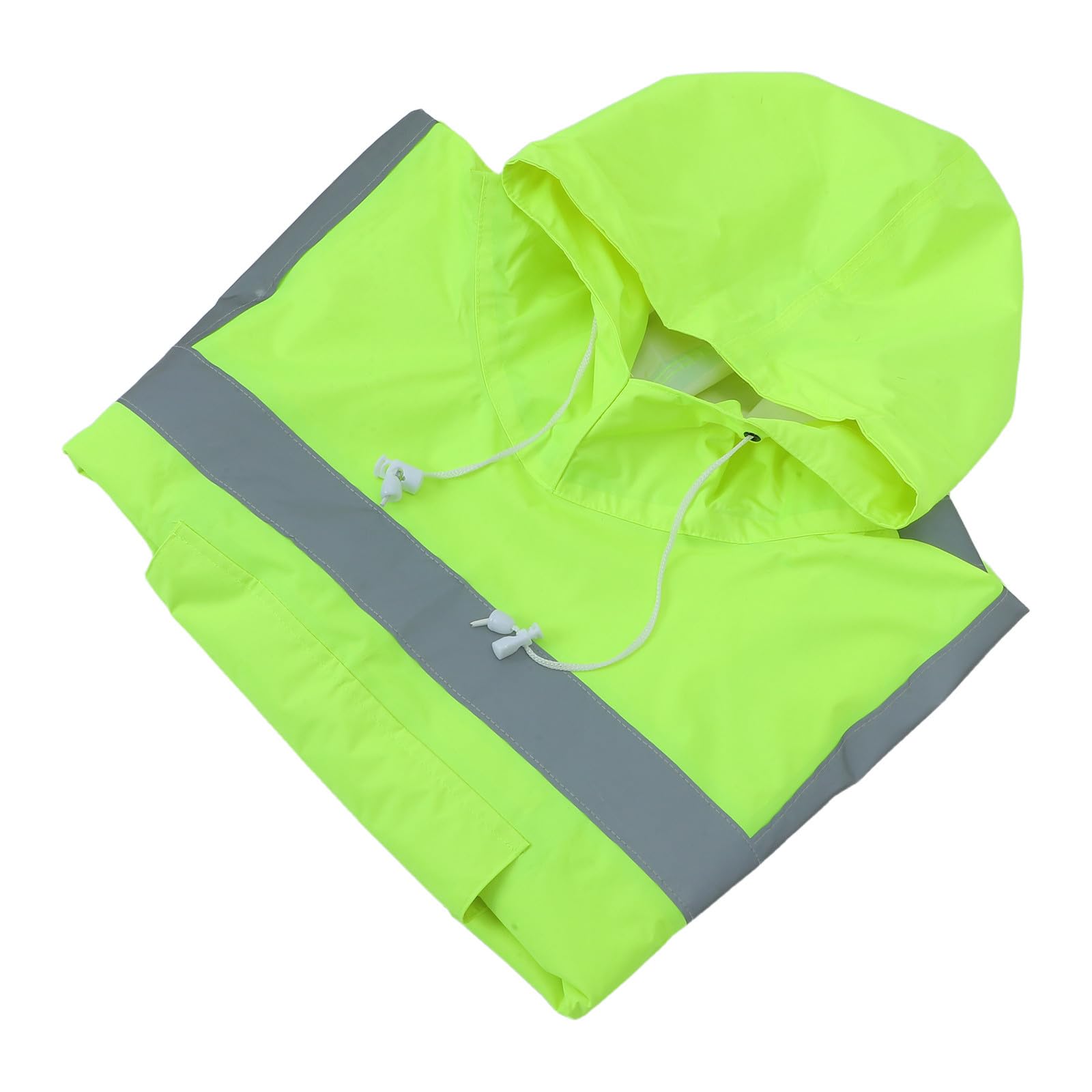 SHINEOFI Poncho de Pluie Imperméable Haute Visibilité avec Capuche à Cordon pour Adultes Tissu Polyester Taffetas et Pvc, Coupe-vent, pour Randonnée et Secours D'urgence
