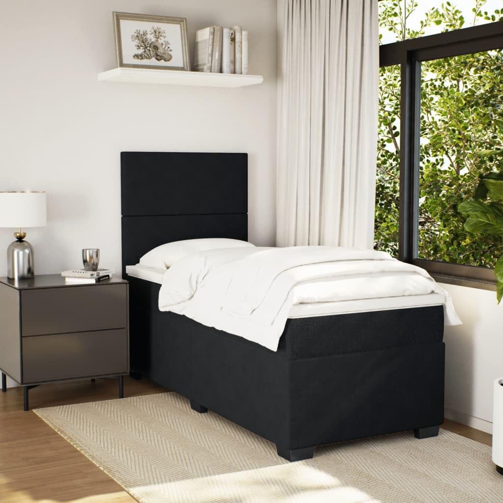Boxspringbett mit Matratze Schwarz 100x200 cm Bett Boxspringbett Schlafzimmer MöBel Betten Bett Mit Matratze Samt - 3290830