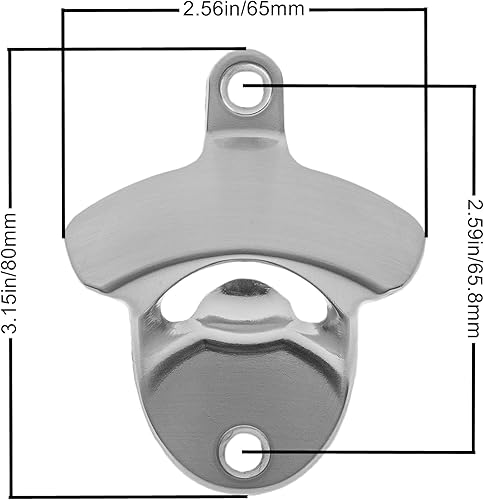 Miniatura 4 de Luwanburg Abrebotellas de cerveza magnético inoxidable montado en la pared con imanes incrustados (paquete de 2)