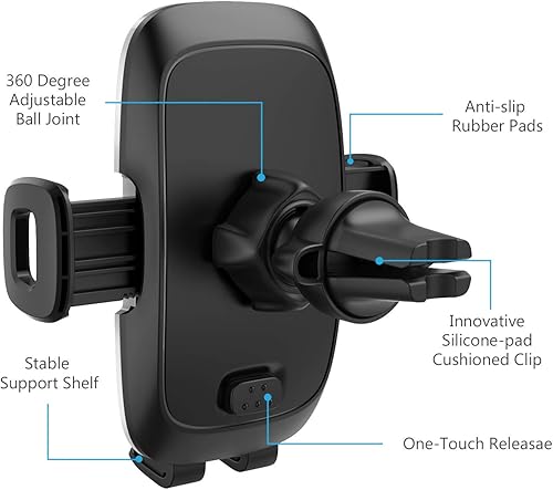 Miniatura 4 de WizGear - Soporte de teléfono para automóvil, soporte de teléfono celular para ventilación de aire para automóvil, soporte de teléfono para