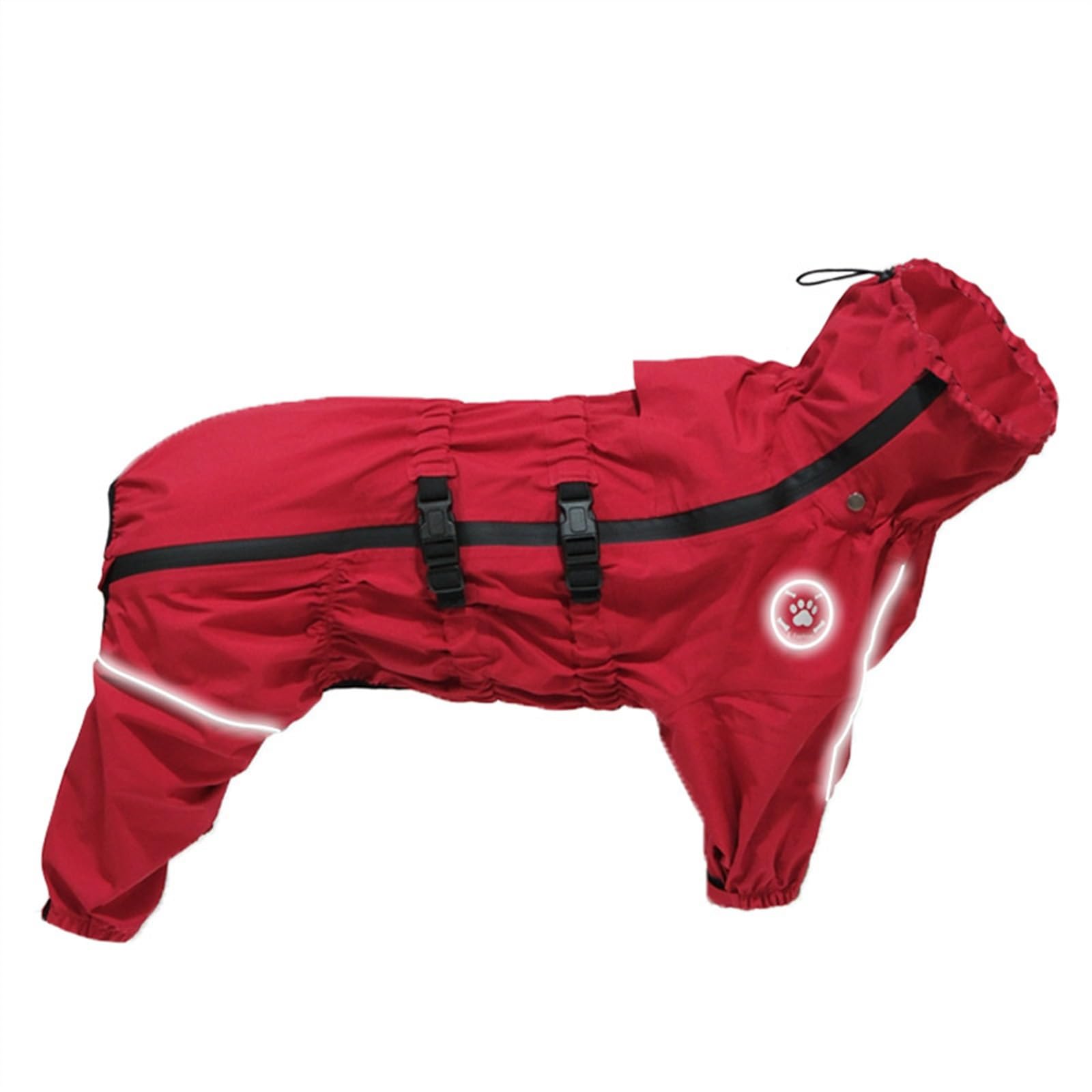 Impermeabile Cane Giacca A Pioggia/Acqua Impermeabile per Cani Giacca da Pioggia con Cappuccio Cappotto per Cani Impermeabile di Taglia Grande(Red,3XL+)