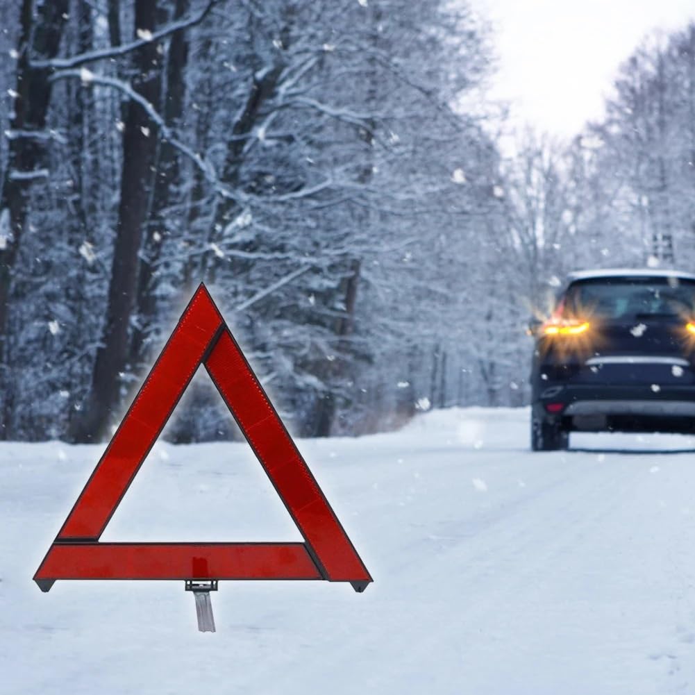 Triangolo di Emergenza Treppiede di avviso Sicurezza in Caso guasto Triangolo Pieghevole per Auto Emergenza Riflettore in Piedi