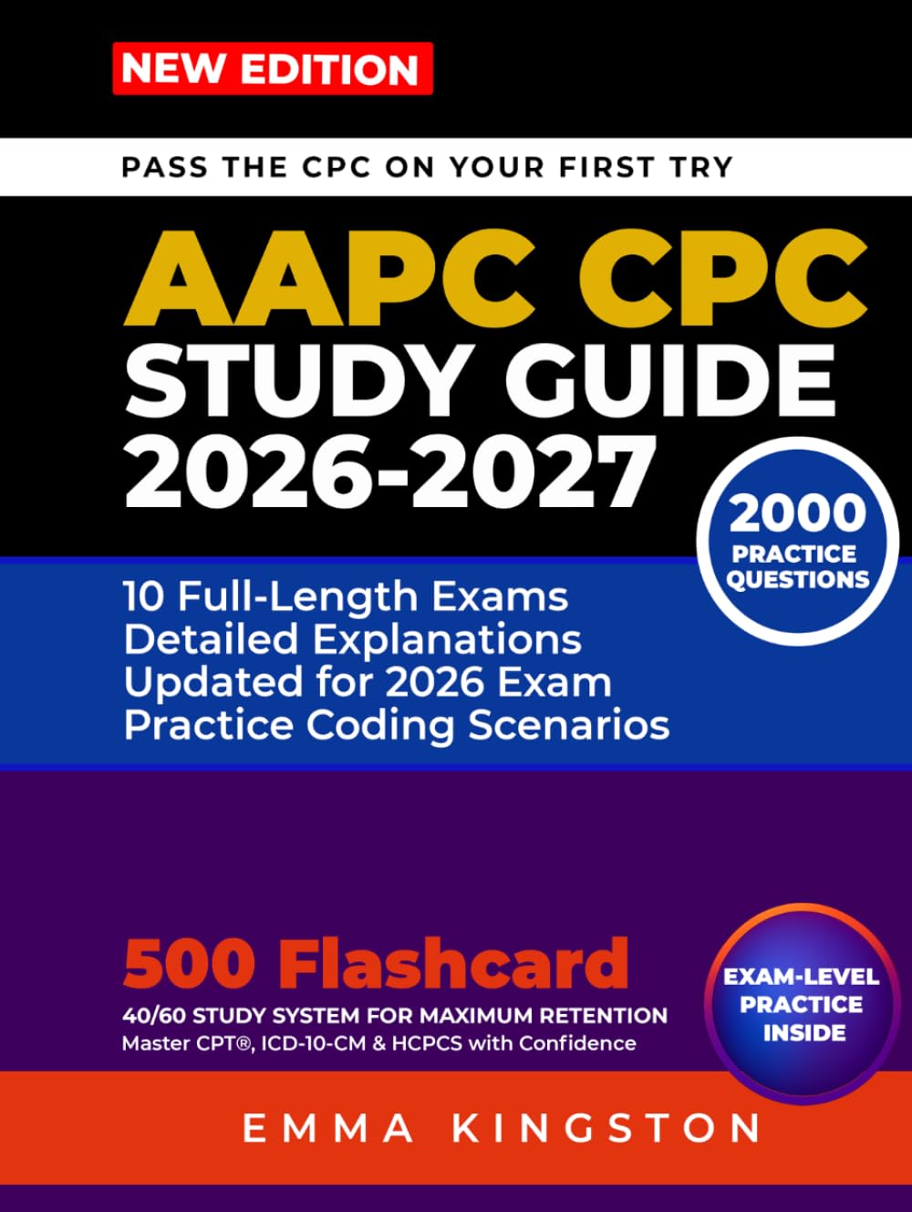 AAPC CPC STUDY GUIDE 2026-2027: Complete Exam Prep with 2,000 Practice Questions, Full-Length Exams, Answer Explanations, and Proven Strategies for the Certified Professional Coder Exam