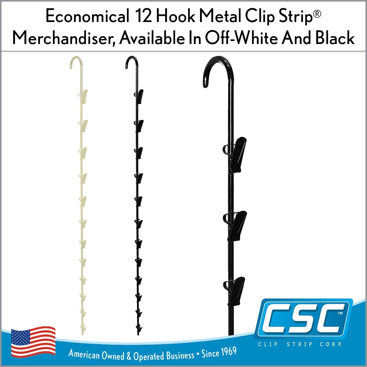 Clip Strip Metal Merchandising, MS-32, Pack of 10 | 31” Long Economical Metal All Steel Construction Wand Retailer Strip | Color: Off-White