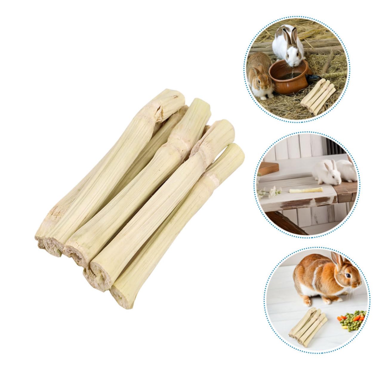 Toyvian Bâtonnets à Mâcher Bambou pour Rongeurs Friandises Naturelles pour Hamsters Cobayes et Chinchillas Molaire Anti-anxiété et Dentaire