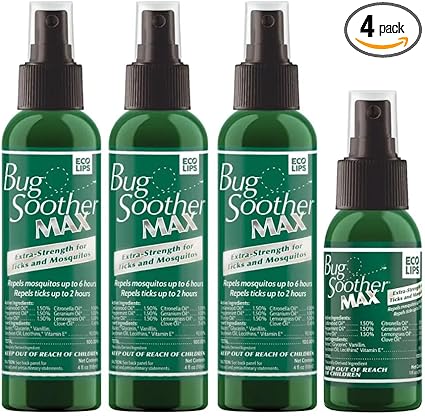 MAX Extra Strength Natural Gnat Tick and Mosquito Repellent 3 Pack 4 fl oz w.