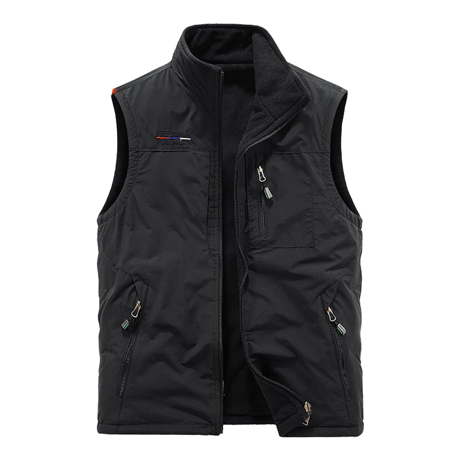 Gilet tattico leggero da uomo senza maniche con multi tasca | Gilet da viaggio casual foderato in pile, vestibilità ampia, con cerniera intera, per golf, viaggi, pesca, escursionismo