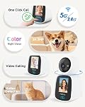 Noorio 2.4/5G Two Way Video Calling Camera, 2K One Click Call Pet Camera Indoor with Phone App, 360° PTZ Dog Cam with Speaker, Color Night Vision Security Indoor Cameras, CL200 2Pcs