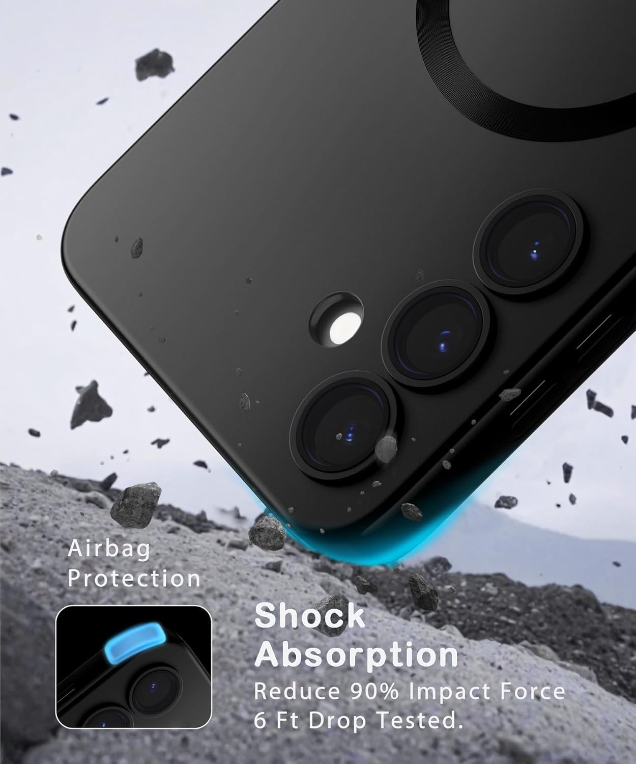 DIZORO Samsung S24 5g Case, Compatible with Mag Safe Back Cover, Matte Luxury Metallic Luster Flexible TPU Wireless Charging Shockproof Case with Camera Protector Lens (Black) — Amazon image 3
