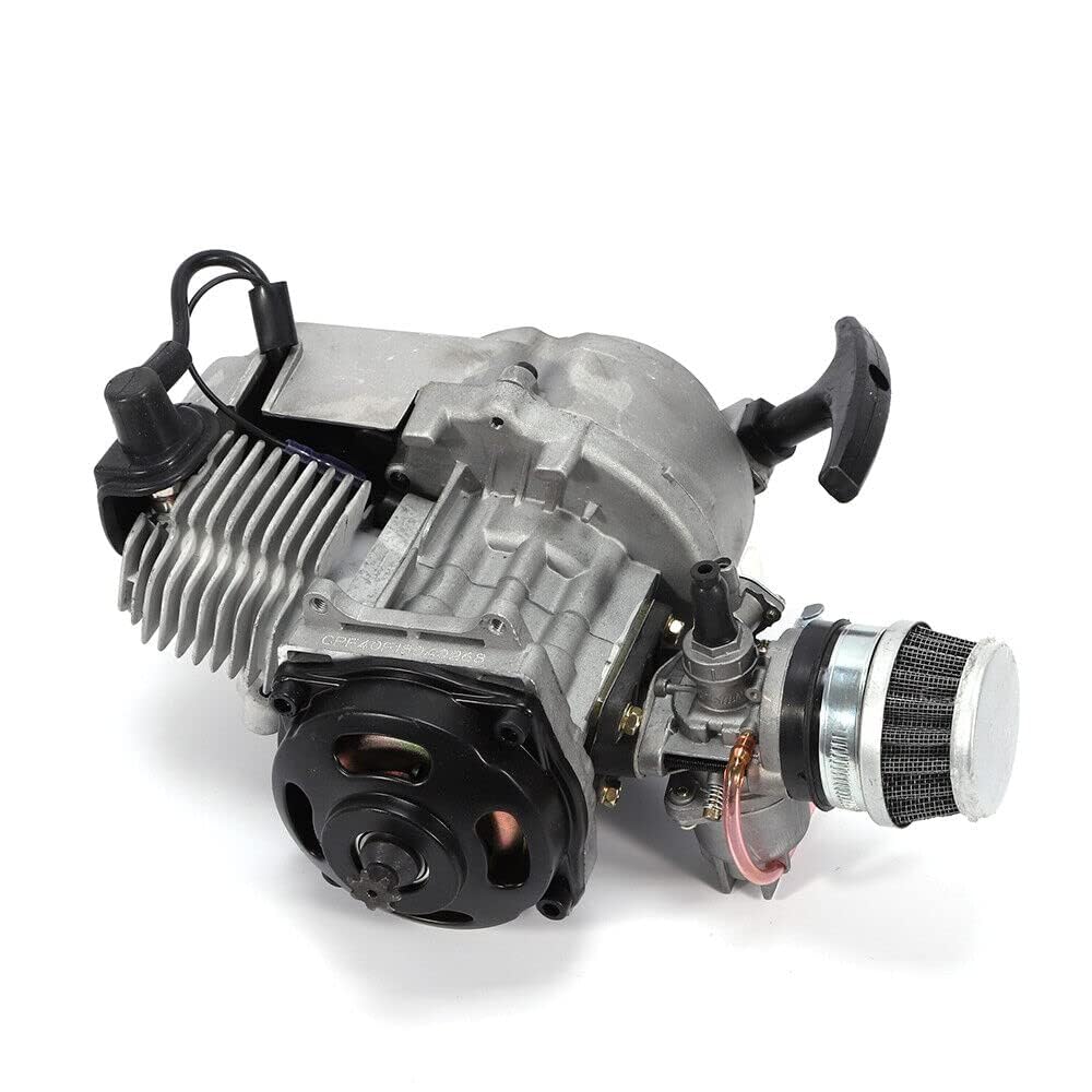 Moteur Pocket Bike 49cc, 2 Temps Pullstart Engine Motor Kit, Mini Dirt Bike Avec Filtre à Air Carburateur, pour Pocket ATV, Scooter
