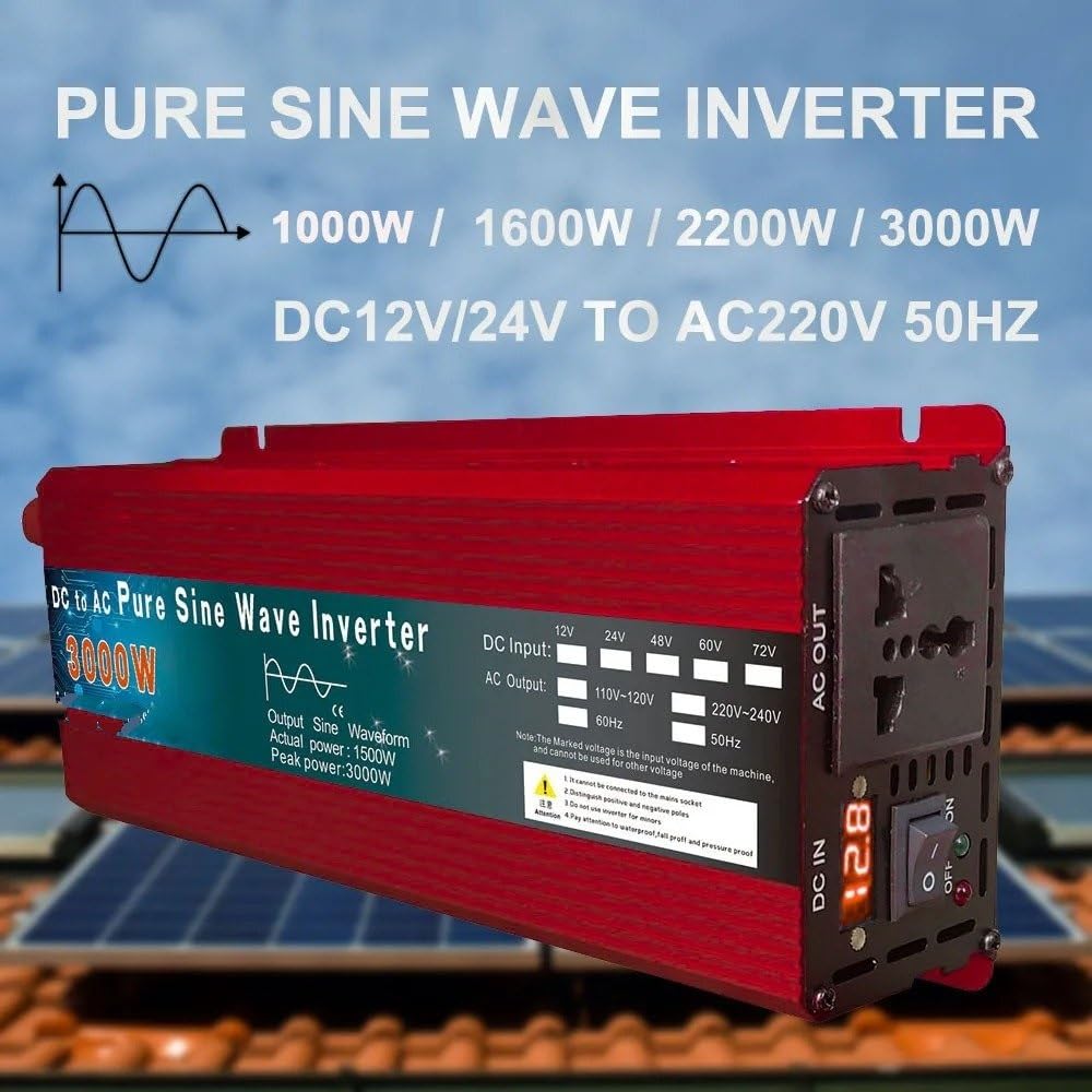Inverter 12V 220V 2000W 3000W 1000W DC 24V 48V 60V A AC Convertitore Tensione A Onda Sinusoidale Pura Micro Fai Da Te Onda Sinusoidale Inverter