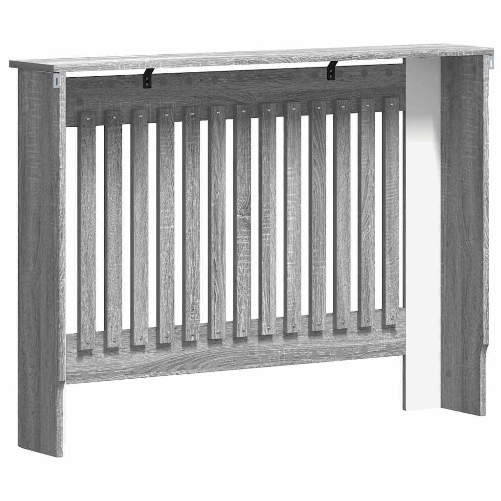 vidaXL Cubierta de Radiador Gris Sonoma 112 x 19 x 81,5 cm, Cubierta Moderna Rectangular para radiador, decoración del hogar, Resistencia al Calor, diseño de Madera, Seguridad Infantil