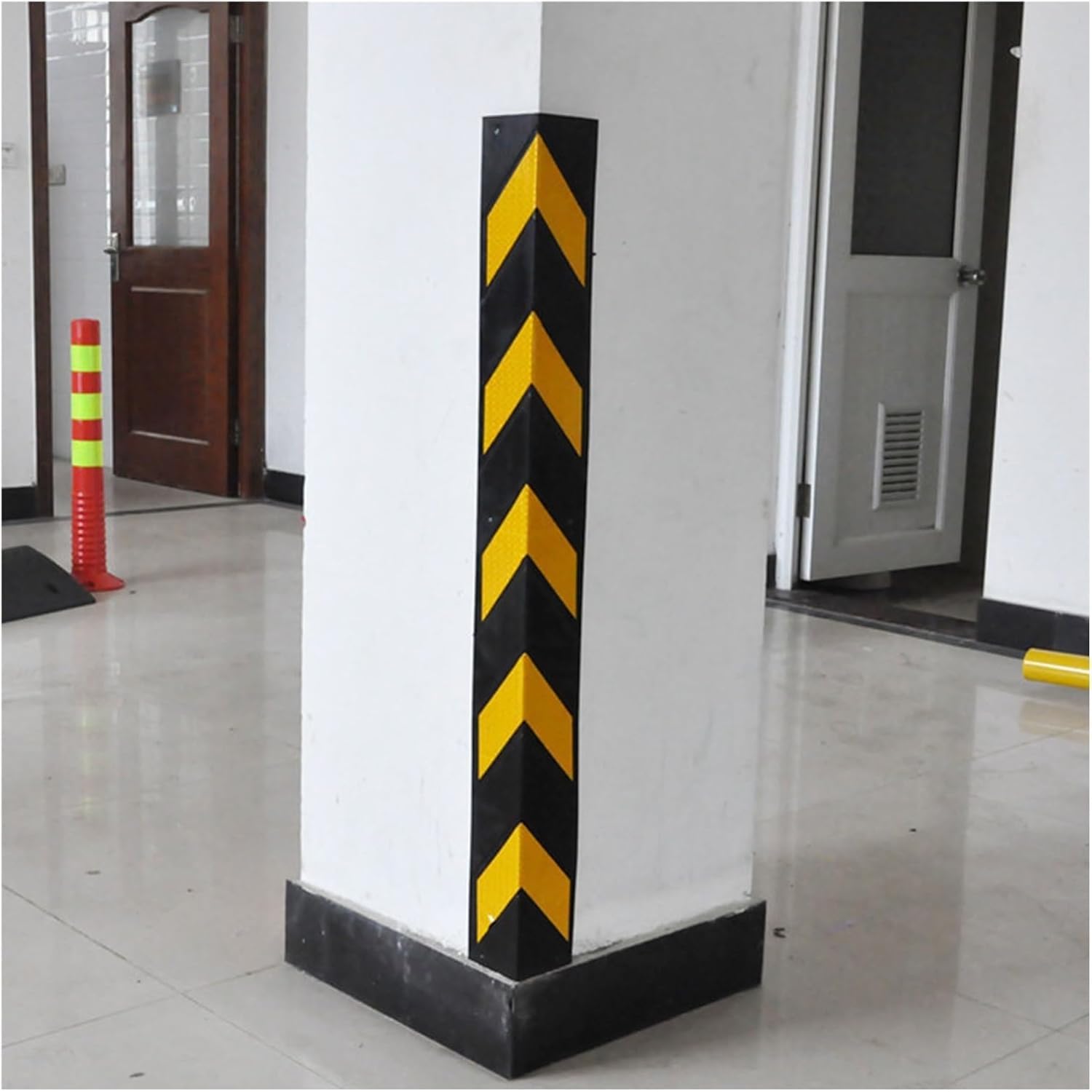 WDSOPK garage wall protector,wall corner protector, Parking Garages Reflective Wall Corner Protector with Rubber L-Shape Corner Guard Garage,Yellow,5pcs,80cm (Yellow 5pcs)