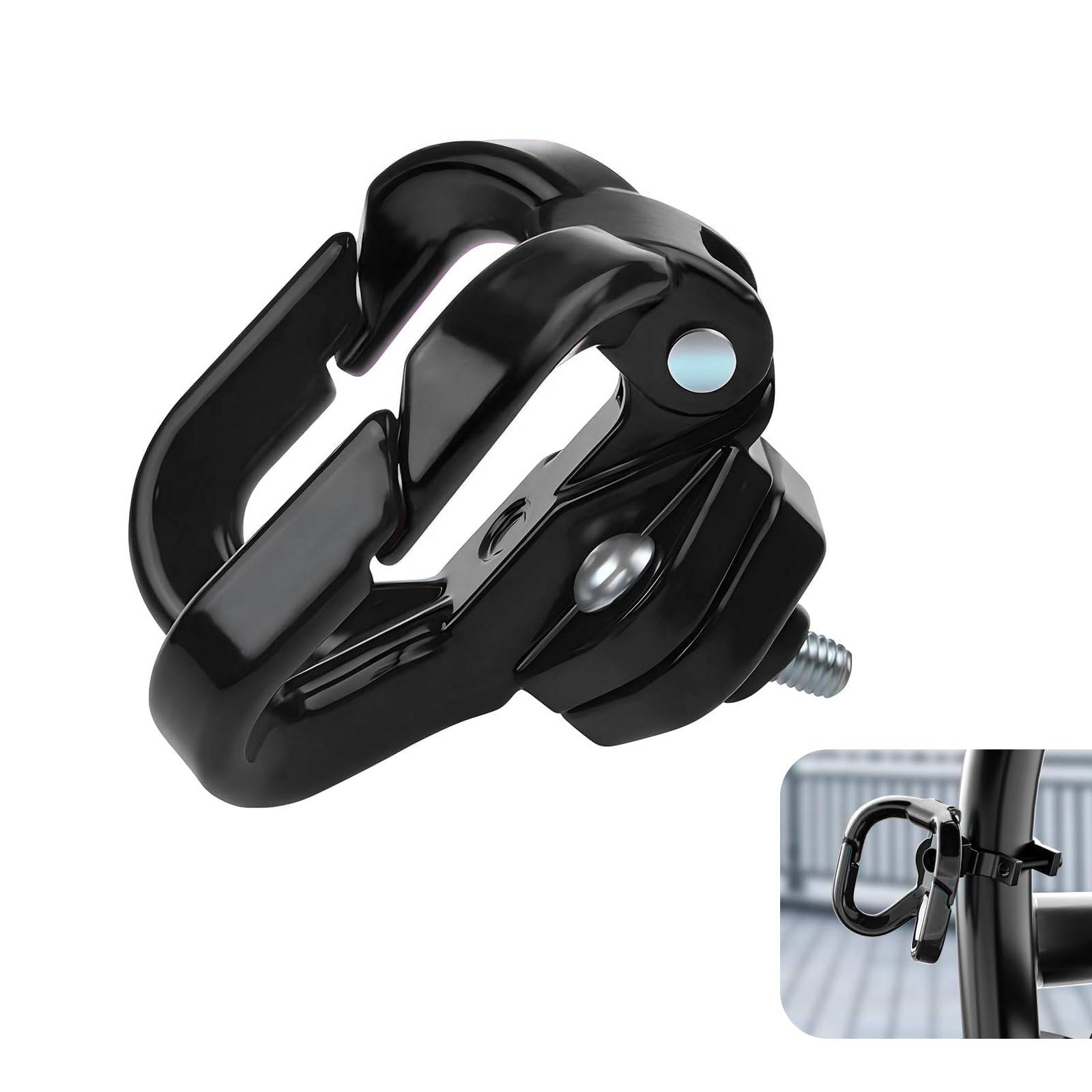 Diamall Motorcycle Hanger Hook, Helmet Luggage Bag Hook Holder with Double Claw Hooks Design, Hanging Pothook Accessories for Electric Scooter, Moped Scooters, Bicycles, Motorcycles (Black)