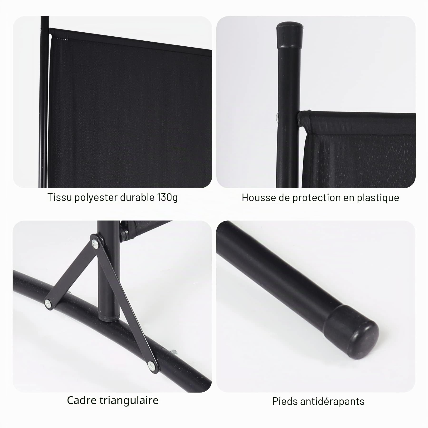 REDCAMP Séparateur de pièce, autoportant, 1 pièce, 176 x 180 cm, portable, brise-vue, en tissu, pour l'intérieur et l'extérieur, pour chambre à coucher, salon, bureau, jardin, balcon, terrasse, noir