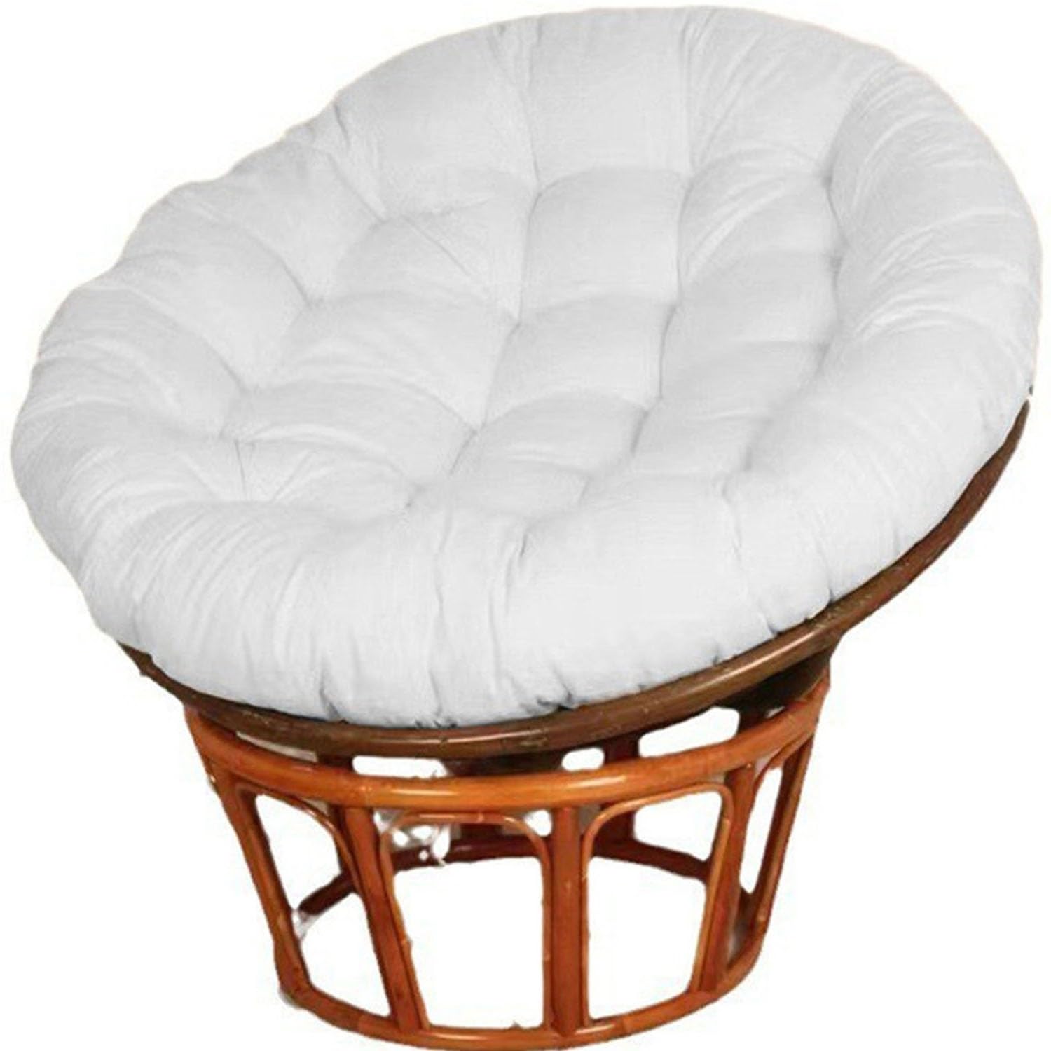 Cuscino per Sedia Sospeso, Cuscini di Sedili Rotondi, Cuscini di Sostituzione Cuscinetto per Pavimento Comodo per Cuscino Esterno Interno La Terrazza Giardino Patio(Bianco,120x120cm)
