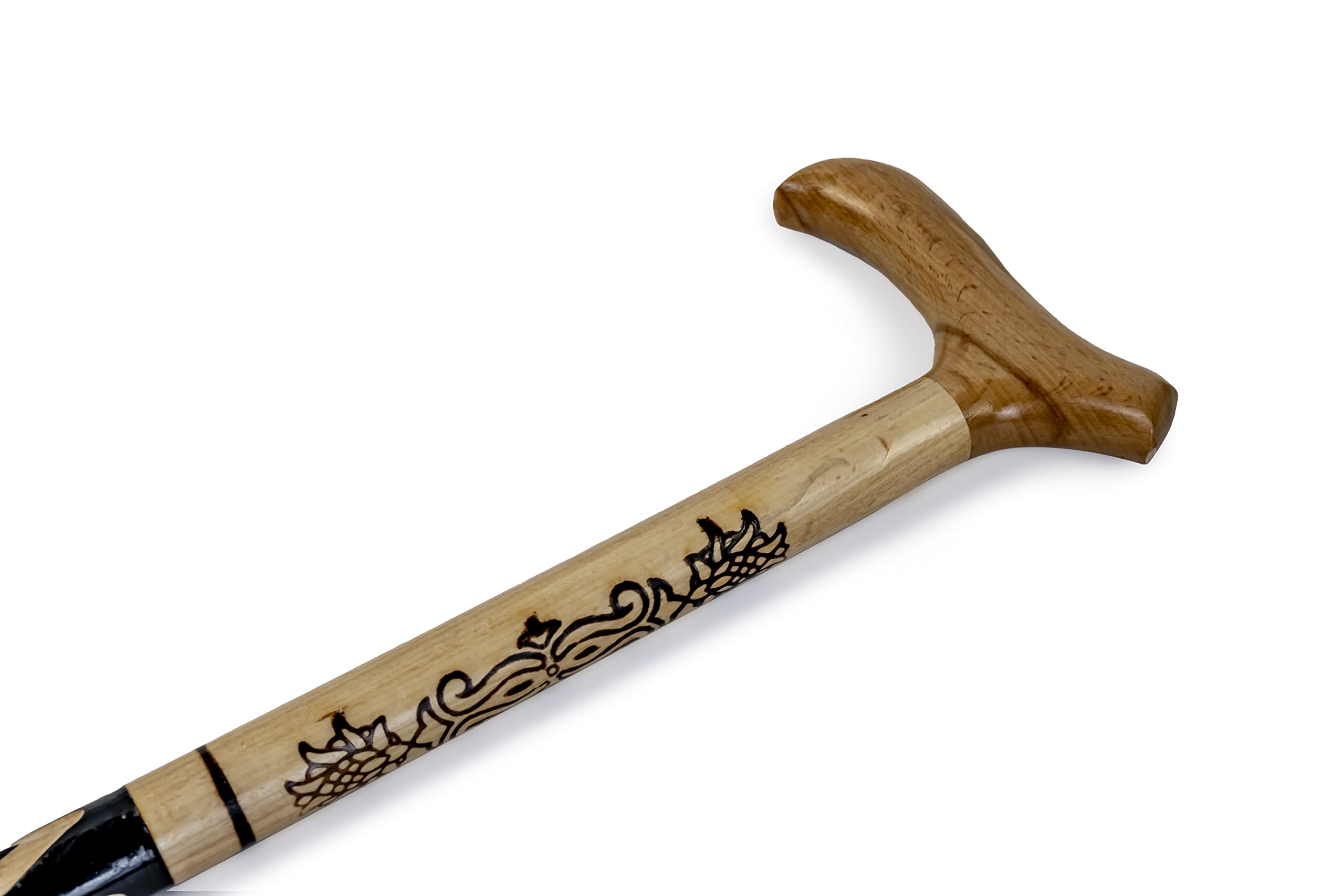 ANKA Handmade Wooden Unfolding Walking Cane Twisted Walking Stick with Comfort Grip Handle, Walking Stick 93cm- Assorted Design