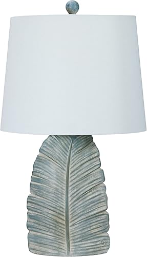 Cory Martin Fangio Lighting's 6291ABLU - Lámpara de mesa de resina azul casual de 23 pulgadas con pantalla decorativa