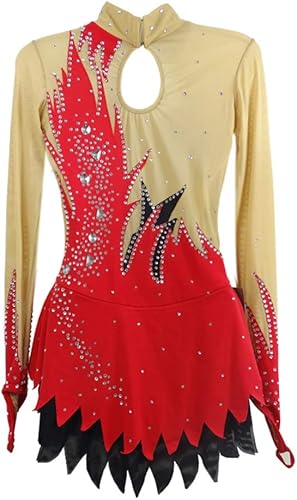 Miniatura 2 de LIUHUO Leotardos de gimnasia rítmica rojos para niños y adultos, trajes de baile de salsa de Navidad